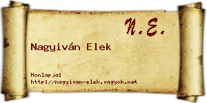 Nagyiván Elek névjegykártya