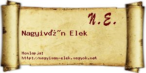 Nagyiván Elek névjegykártya